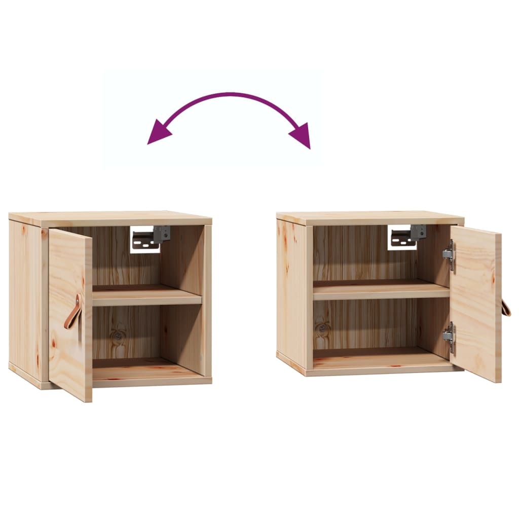 Nástěnné Skříňky 2 Ks 31,5X30X30 Cm Masivní Borové Dřevo