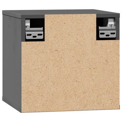 Nástěnné Skříňky 2 Ks Šedé 31,5X30X30 Cm Masivní Borové Dřevo