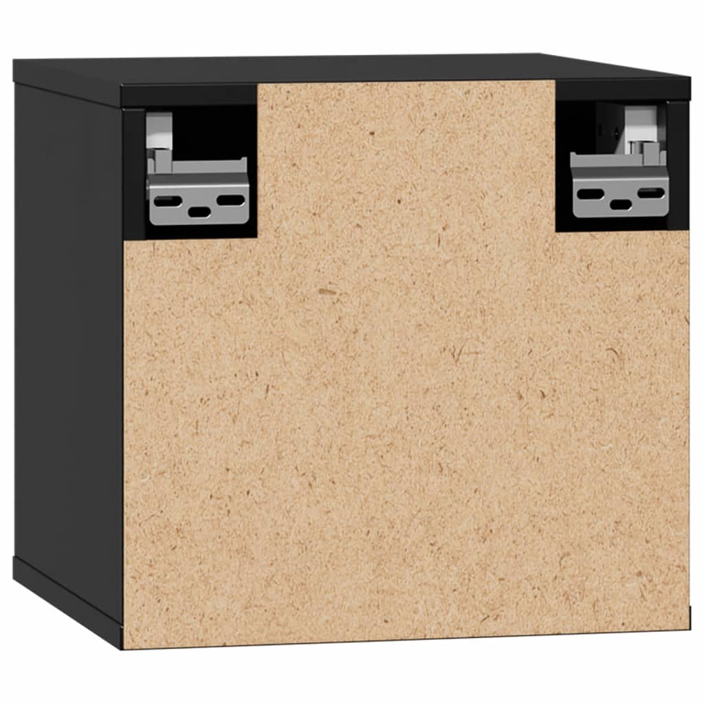 Nástěnné Skříňky 2 Ks Černé 31,5X30X30 Cm Masivní Borové Dřevo