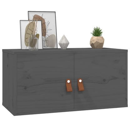 Nástěnné Skříňky 2 Ks Šedé 60 X 30 X 30 Cm Masivní Borové Dřevo