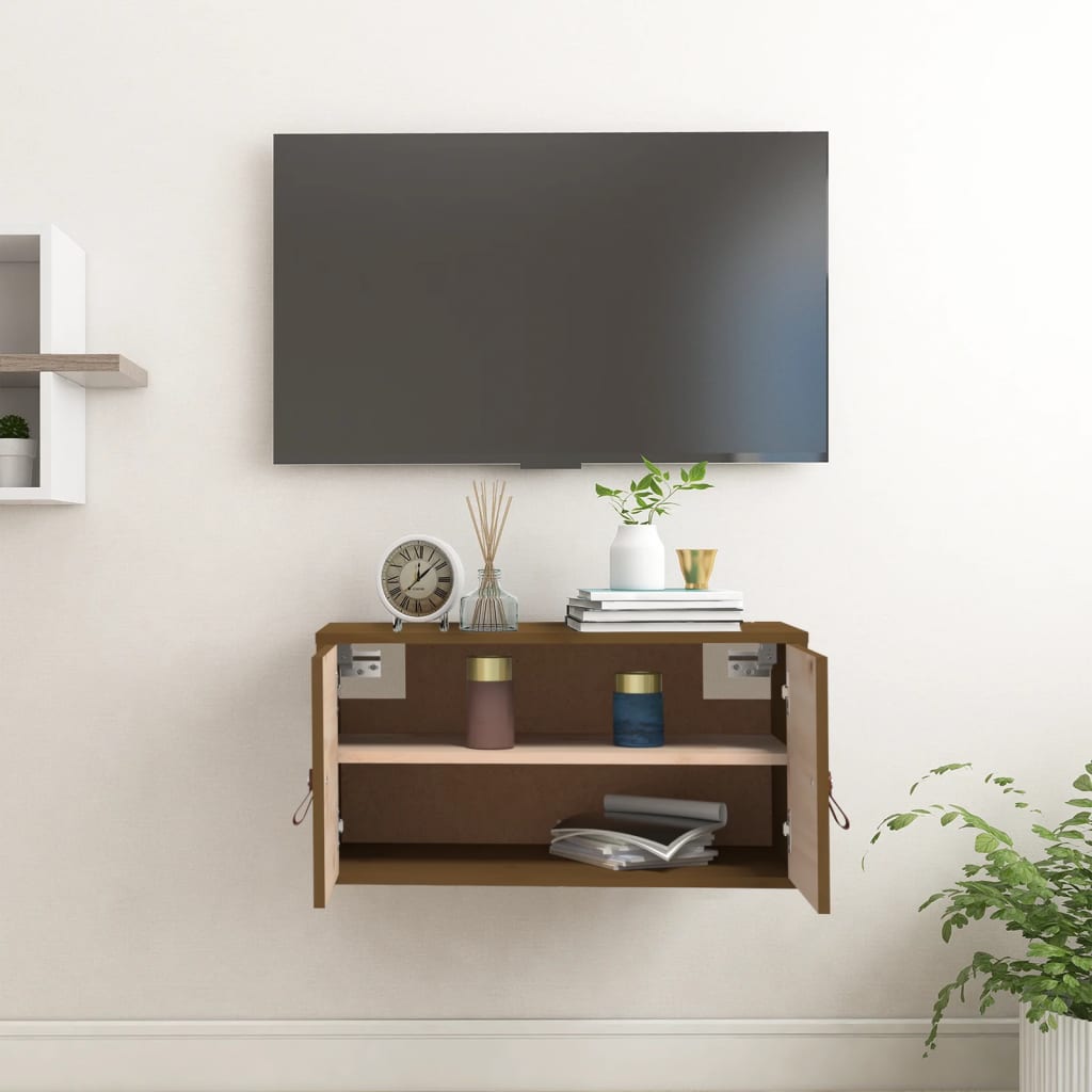 Nástěnná Skříňka Medově Hnědá 60X30X30 Cm Masivní Borové Dřevo