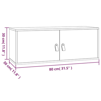 Nástěnné Skříňky 2 Ks 80 X 30 X 30 Cm Masivní Borové Dřevo