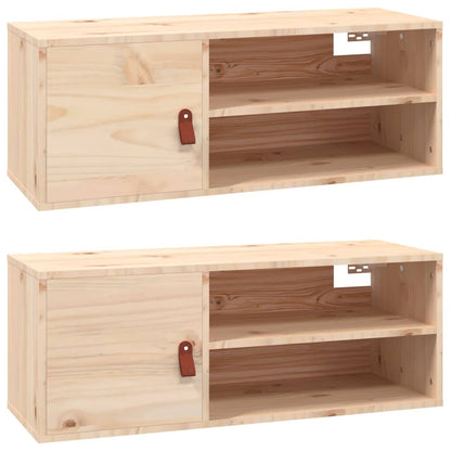Nástěnné Skříňky 2 Ks 80 X 30 X 30 Cm Masivní Borové Dřevo