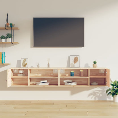 Nástěnné Skříňky 2 Ks 80 X 30 X 30 Cm Masivní Borové Dřevo