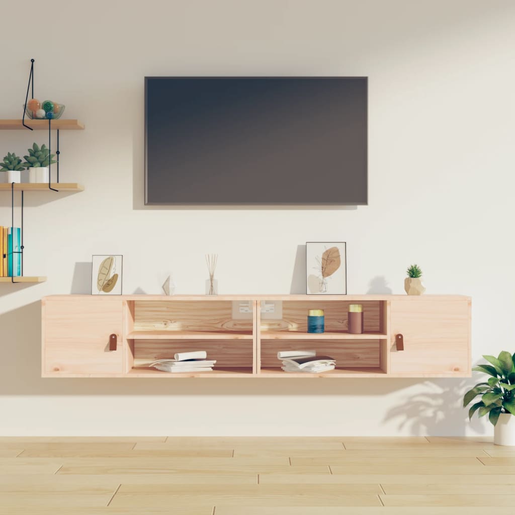 Nástěnné Skříňky 2 Ks 80 X 30 X 30 Cm Masivní Borové Dřevo