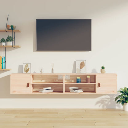 Nástěnné Skříňky 2 Ks 80 X 30 X 30 Cm Masivní Borové Dřevo