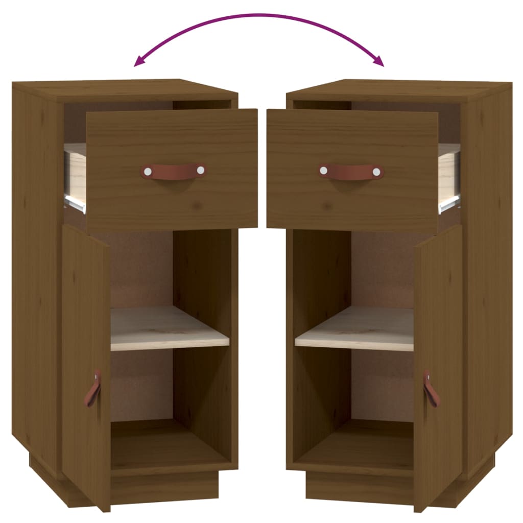 Příborník Medově Hnědý 34 X 40 X 75 Cm Masivní Borové Dřevo