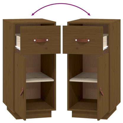 Příborník Medově Hnědý 34 X 40 X 75 Cm Masivní Borové Dřevo