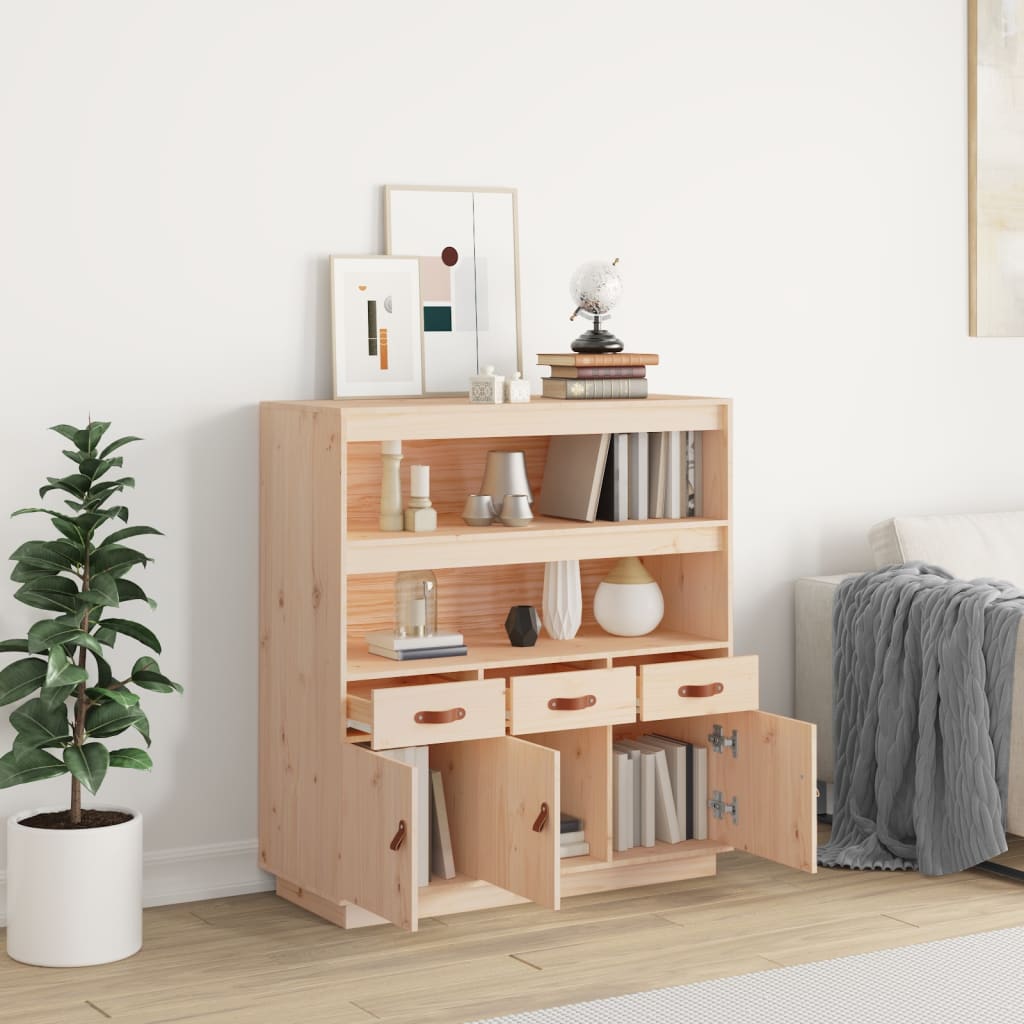 Skříň Highboard 100X40X108,5 Cm Masivní Borové Dřevo