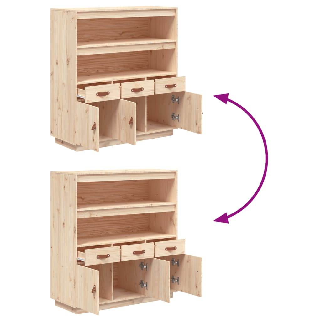 Skříň Highboard 100X40X108,5 Cm Masivní Borové Dřevo