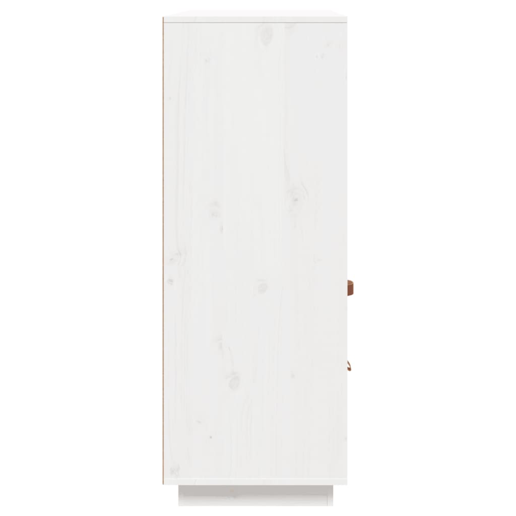 Skříň Highboard Bílá 100 X 40 X 108,5 Cm Masivní Borové Dřevo