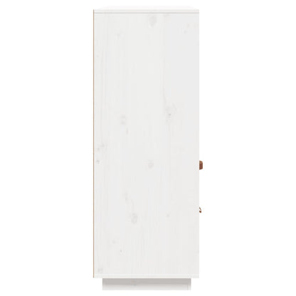 Skříň Highboard Bílá 100 X 40 X 108,5 Cm Masivní Borové Dřevo