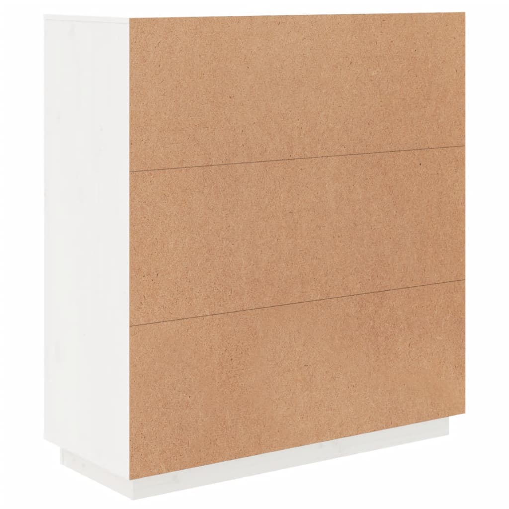 Skříň Highboard Bílá 100 X 40 X 108,5 Cm Masivní Borové Dřevo