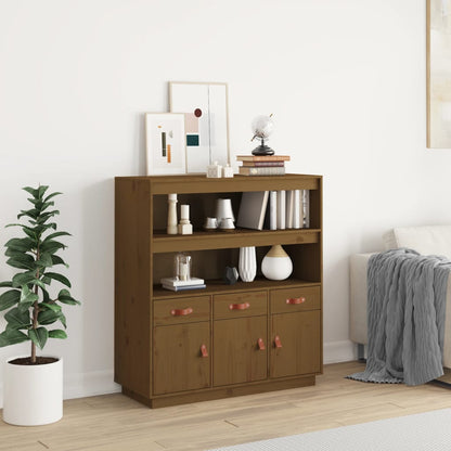 Skříň Highboard 100X40X108,5 Cm Masivní Borové Dřevo