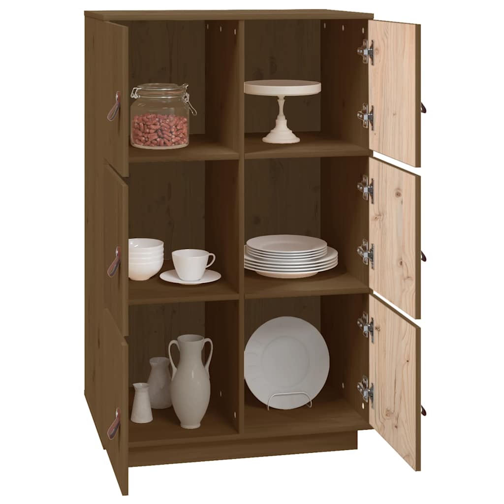 Skříň Highboard Medově Hnědá 67X40X108,5 Cm Masivní Borovice