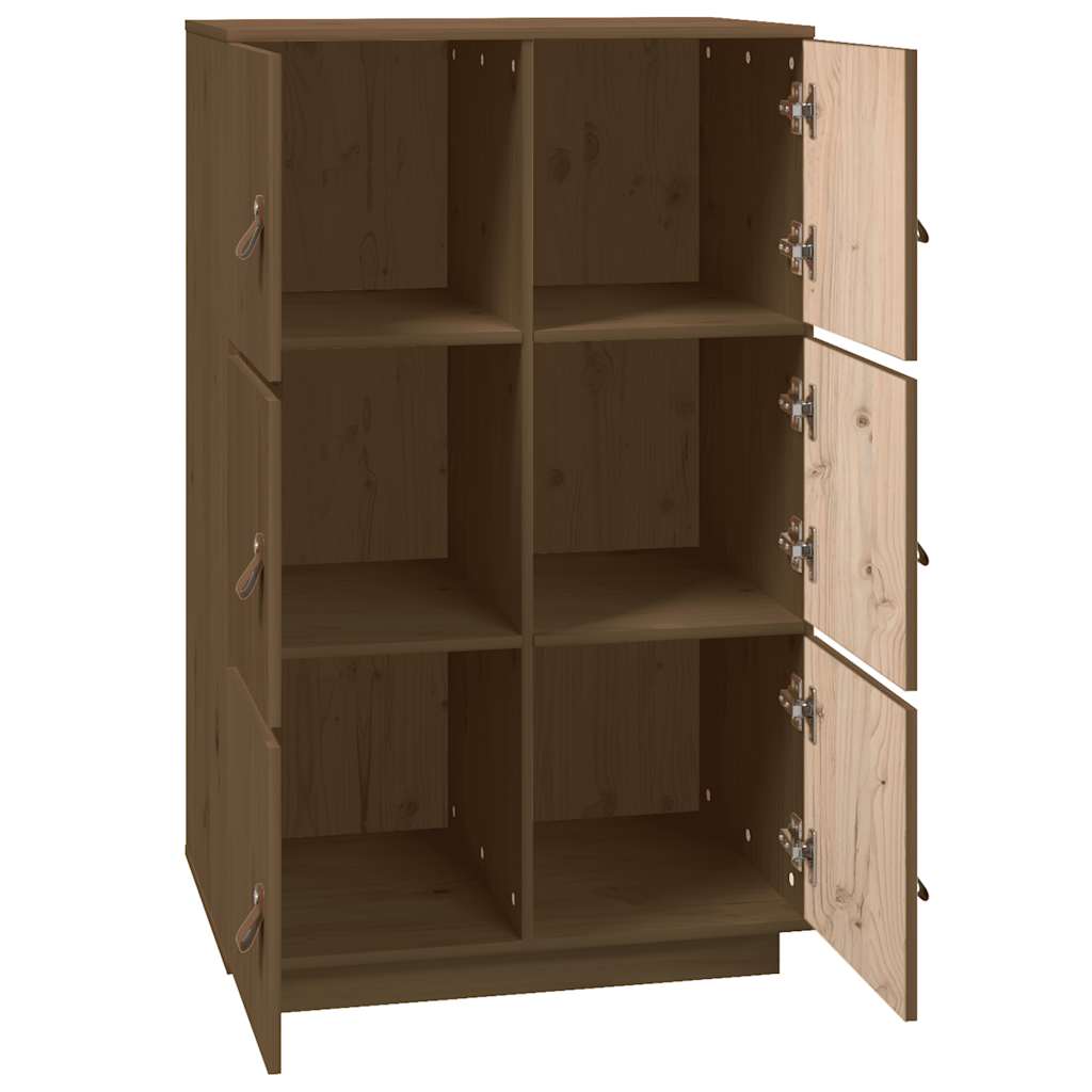 Skříň Highboard Medově Hnědá 67X40X108,5 Cm Masivní Borovice