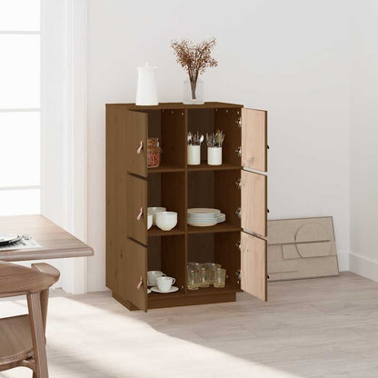 Skříň Highboard Medově Hnědá 67X40X108,5 Cm Masivní Borovice