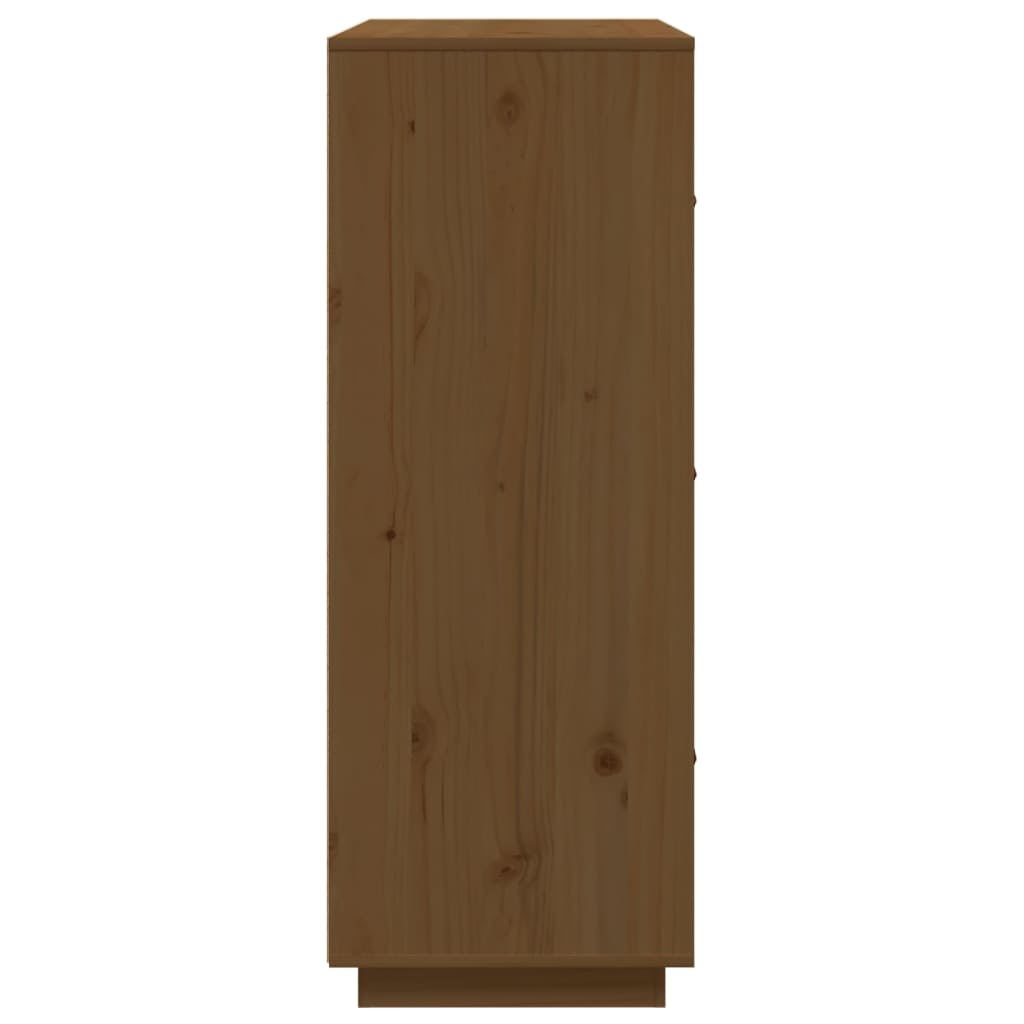 Skříň Highboard Medově Hnědá 67X40X108,5 Cm Masivní Borovice