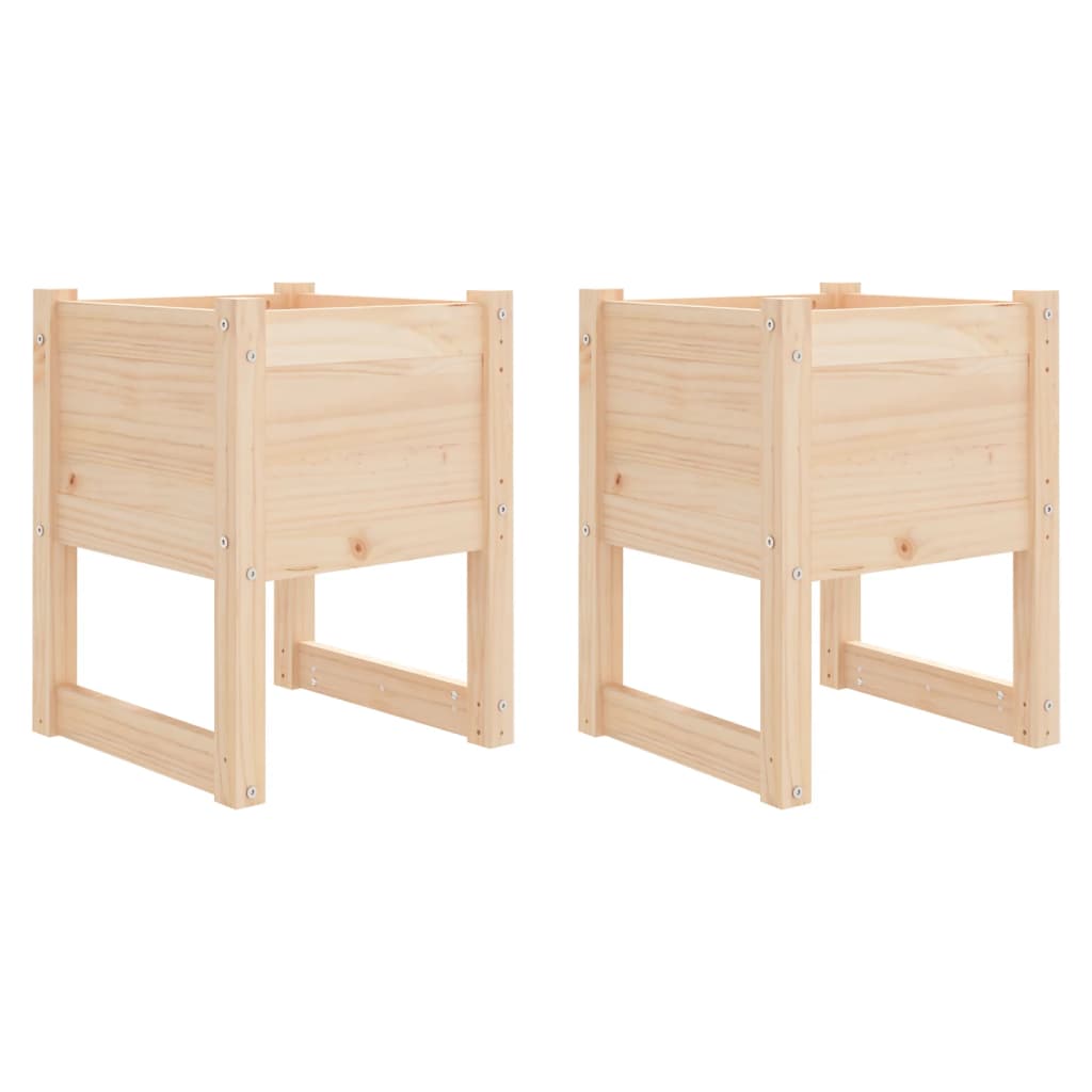 Truhlíky 2 Ks 40 X 40 X 52,5 Cm Masivní Borové Dřevo Přírodní