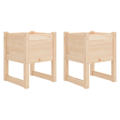 Truhlíky 2 Ks 40 X 40 X 52,5 Cm Masivní Borové Dřevo Přírodní