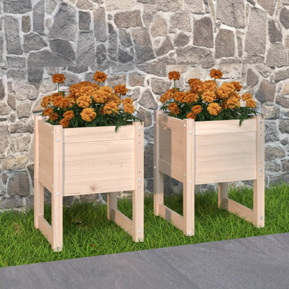 Truhlíky 2 Ks 40 X 40 X 52,5 Cm Masivní Borové Dřevo Přírodní
