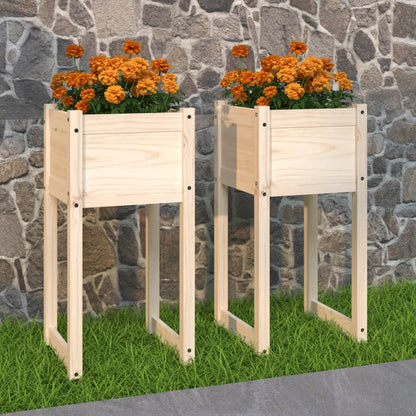 Truhlíky 2 Ks 40 X 40 X 52,5 Cm Masivní Borové Dřevo Přírodní