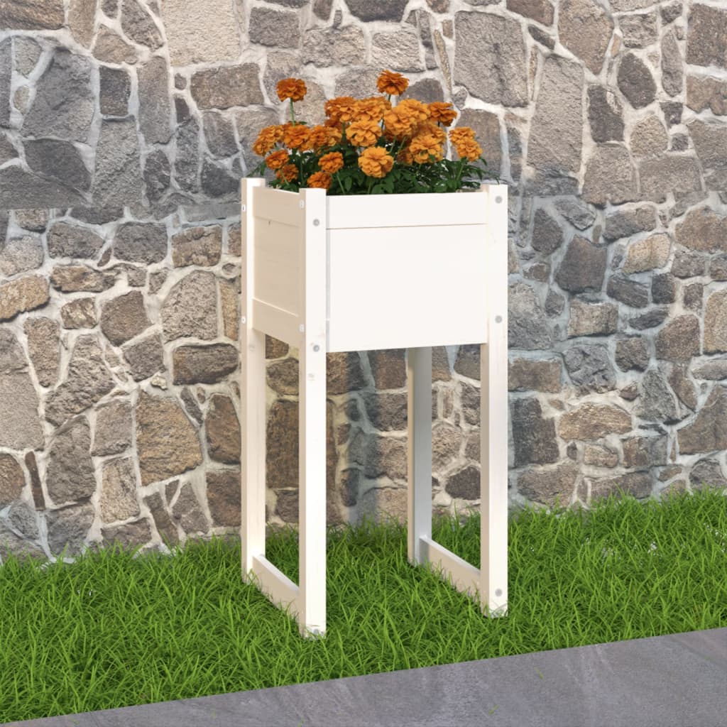 Truhlík Bílý 40 X 40 X 52,5 Cm Masivní Borové Dřevo Bílá