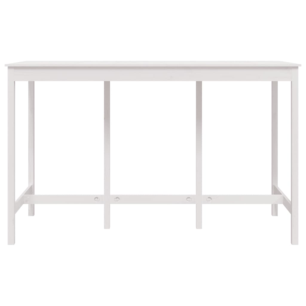 Barový Stůl Bílý 180 X 80 X 110 Cm Masivní Borové Dřevo