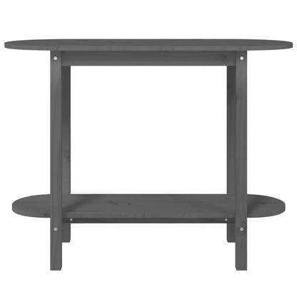 Konzolový Stolek Šedý 110 X 40 X 80 Cm Masivní Borové Dřevo