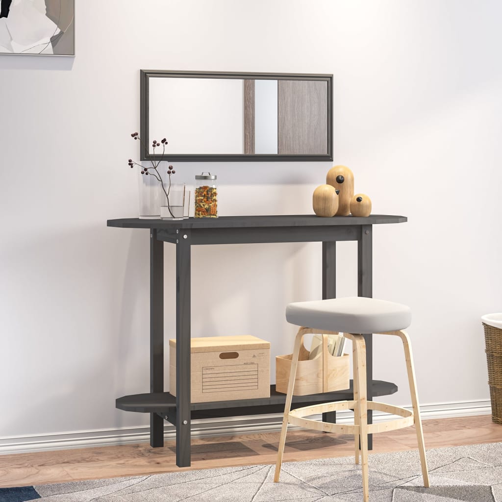 Konzolový Stolek Bílý 110X40X80 Cm Masivní Borové Dřevo