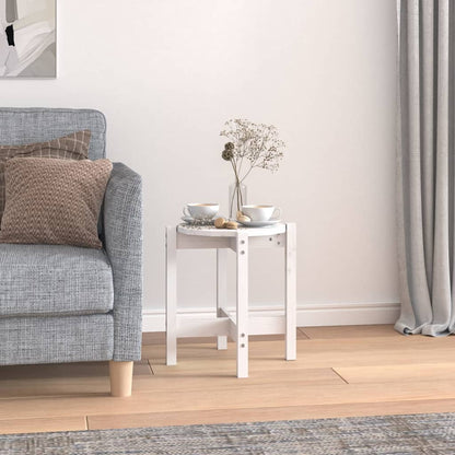 Konferenční Stolek Šedý Ø 52,5 X 45 Cm Masivní Borové Dřevo