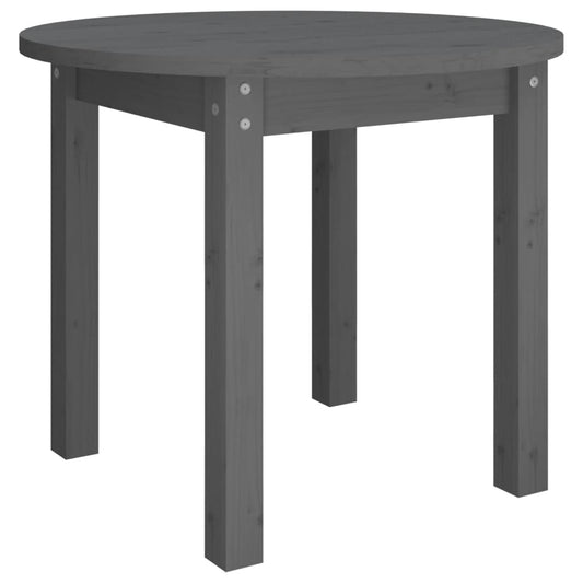 Konferenční Stolek Šedý Ø 55 X 45 Cm Masivní Borové Dřevo