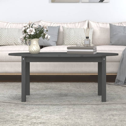 Konferenční Stolek Šedý 110 X 55 X 45 Cm Masivní Borové Dřevo