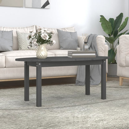 Konferenční Stolek Šedý 110 X 55 X 45 Cm Masivní Borové Dřevo