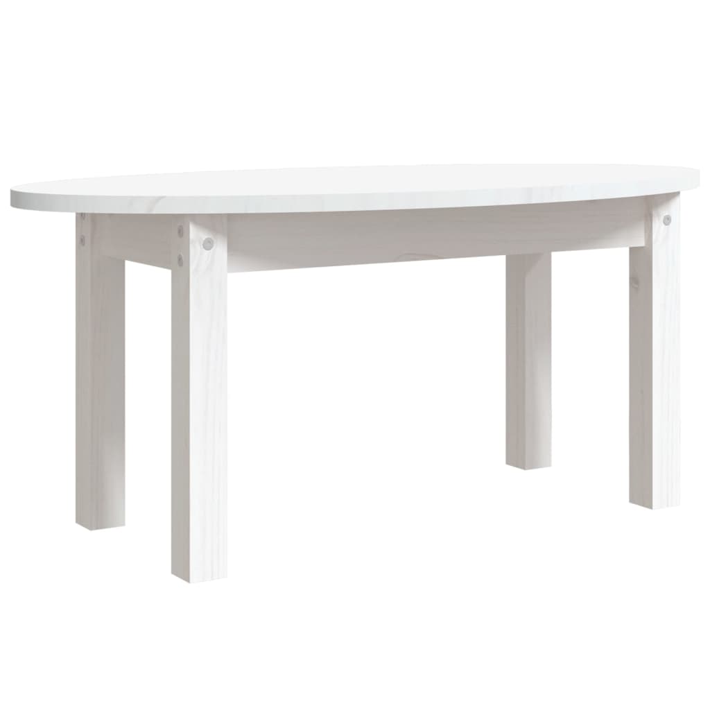 Konferenční Stolek Bílý 80 X 40 X 35 Cm Masivní Borové Dřevo