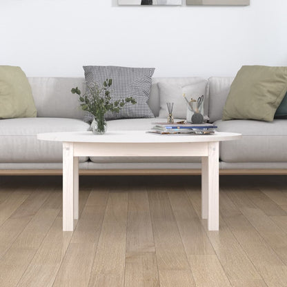 Konferenční Stolek Bílý 80 X 40 X 35 Cm Masivní Borové Dřevo