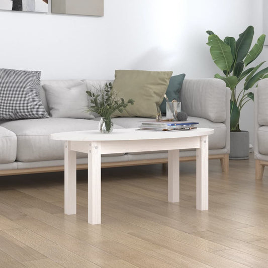 Konferenční Stolek Bílý 80 X 40 X 35 Cm Masivní Borové Dřevo