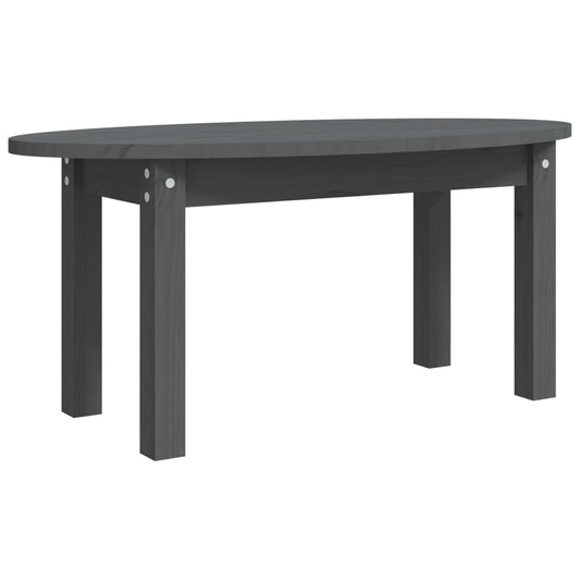 Konferenční Stolek Šedý 80 X 40 X 35 Cm Masivní Borové Dřevo