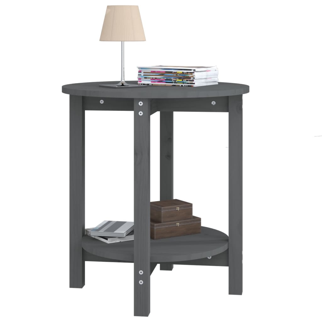 Konferenční Stolek Šedý Masivní Borové Dřevo