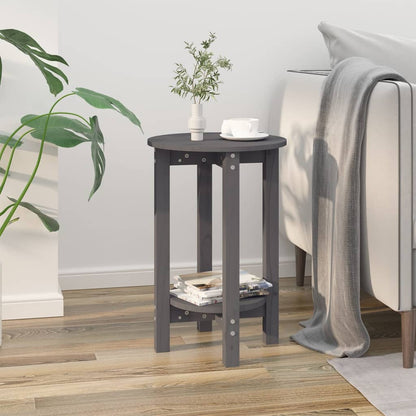 Konferenční Stolek Šedý Masivní Borové Dřevo