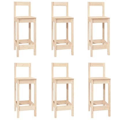 7Dílný Barový Set Masivní Borové Dřevo