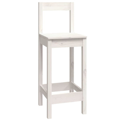 9Dílný Barový Set Bílý Masivní Borové Dřevo