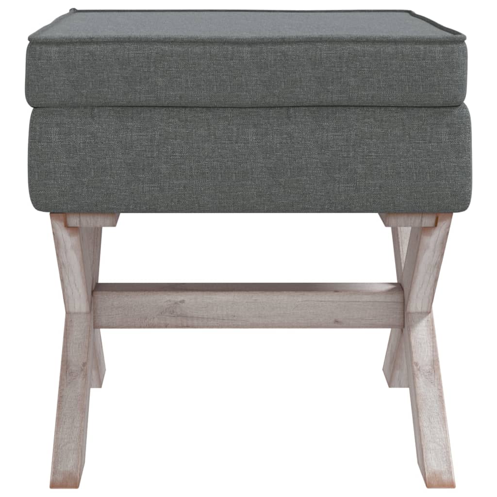 Stolička S Úložným Prostorem Tmavě Šedá 45 X 45 X 49 Cm Textil