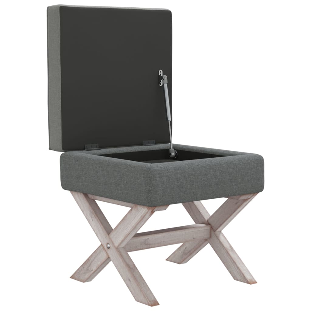 Stolička S Úložným Prostorem Tmavě Šedá 45 X 45 X 49 Cm Textil