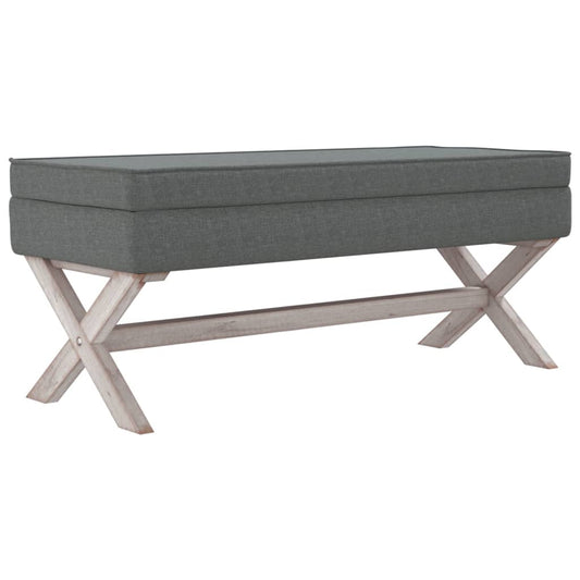 Stolička S Úložným Prostorem Tmavě Šedá 110X45X49 Cm Textil