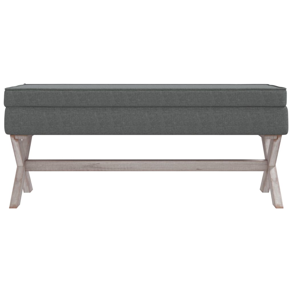 Stolička S Úložným Prostorem Tmavě Šedá 110X45X49 Cm Textil