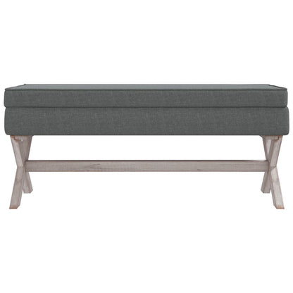 Stolička S Úložným Prostorem Tmavě Šedá 110X45X49 Cm Textil