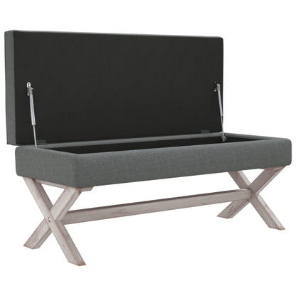 Stolička S Úložným Prostorem Tmavě Šedá 110X45X49 Cm Textil