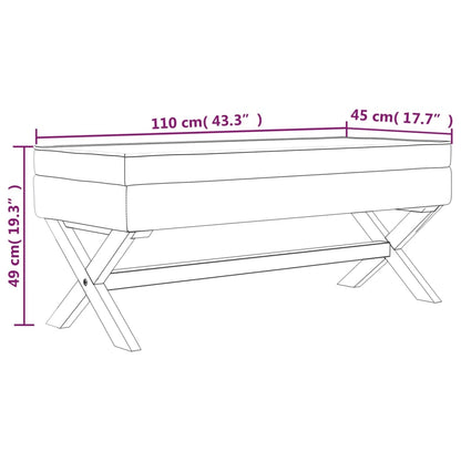 Stolička S Úložným Prostorem Tmavě Šedá 110X45X49 Cm Textil