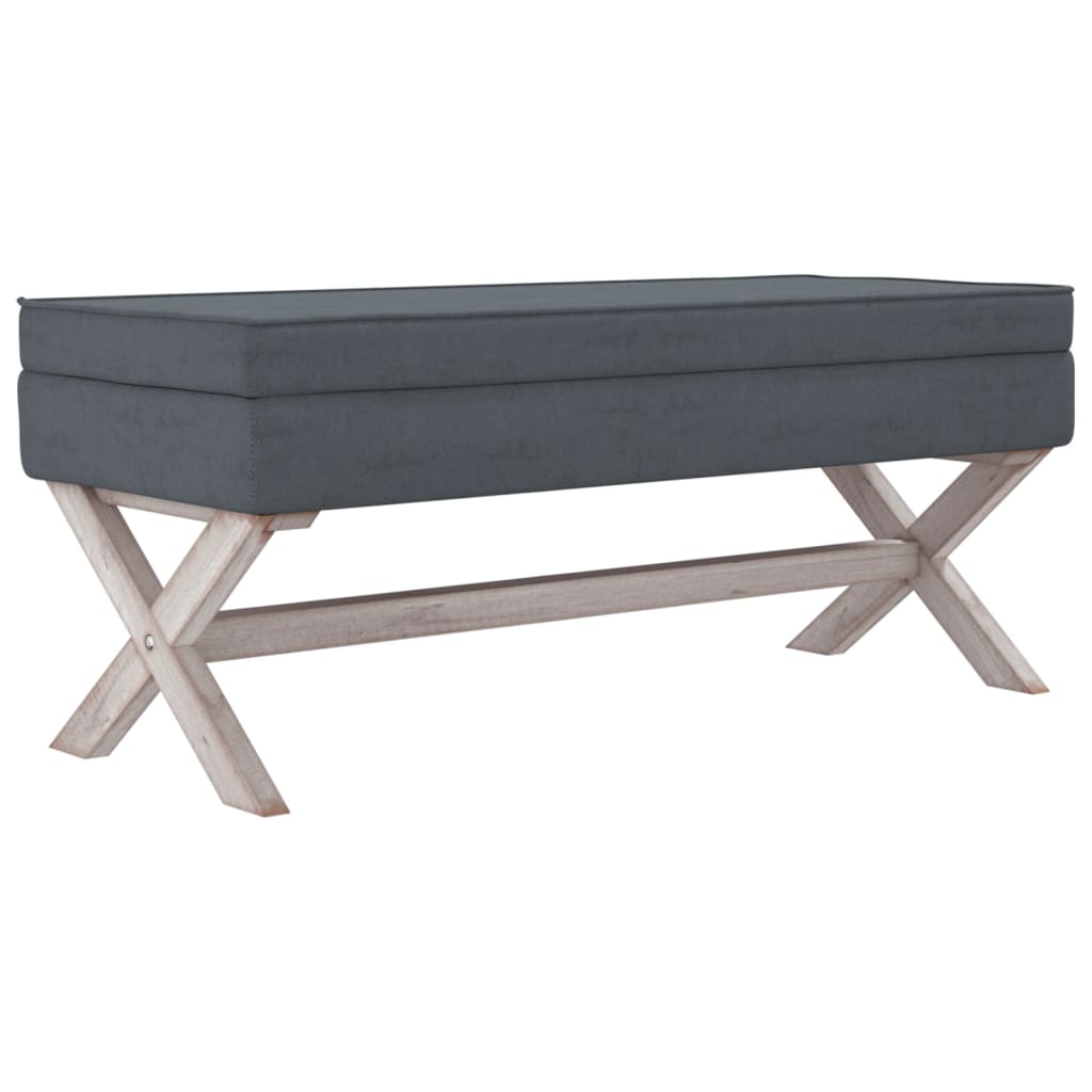 Stolička S Úložným Prostorem Tmavě Šedá 110X45X49 Cm Samet